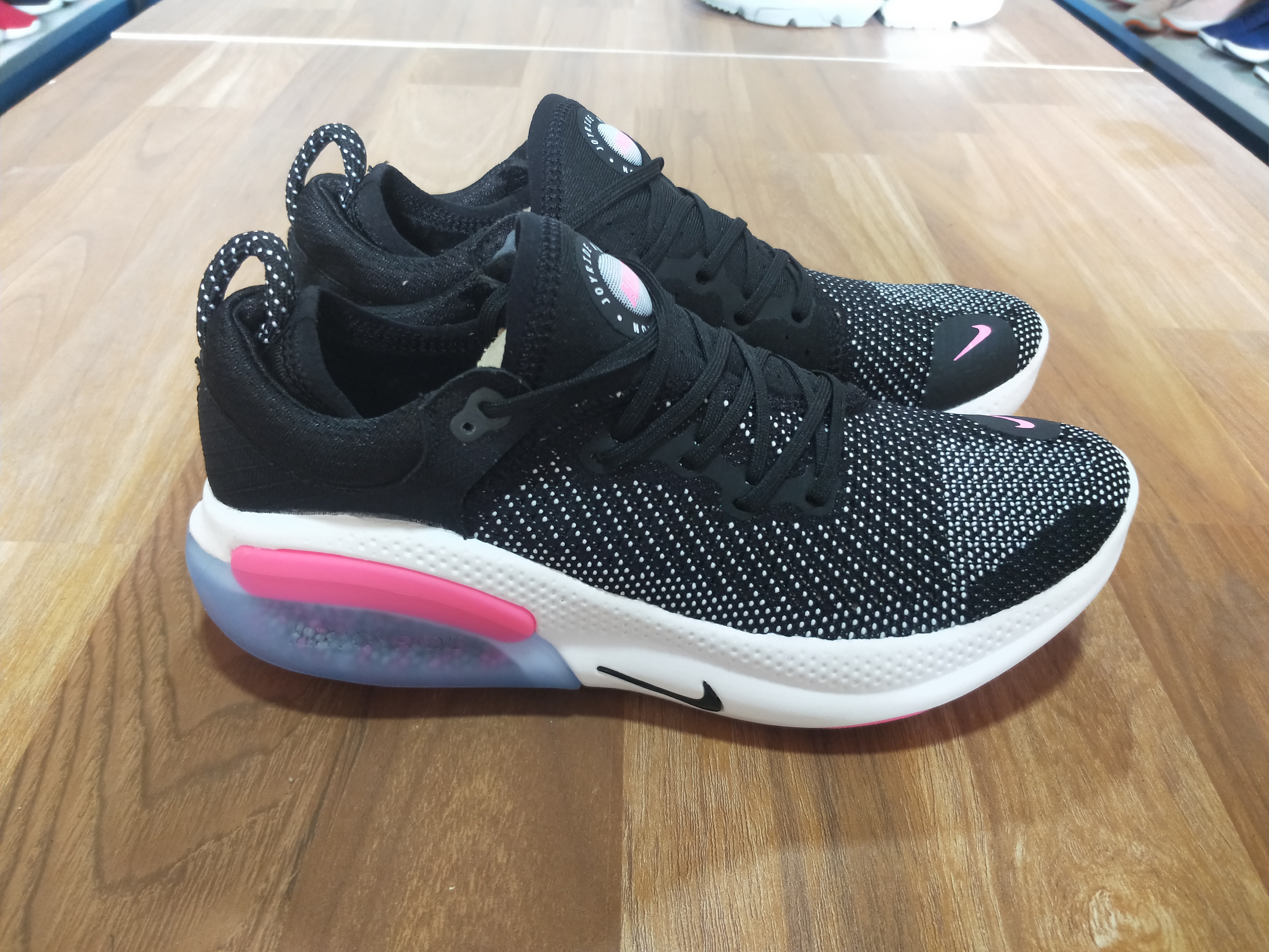 Women Nike Joyride Run FK Black White Pink Shoes - Click Image to Close